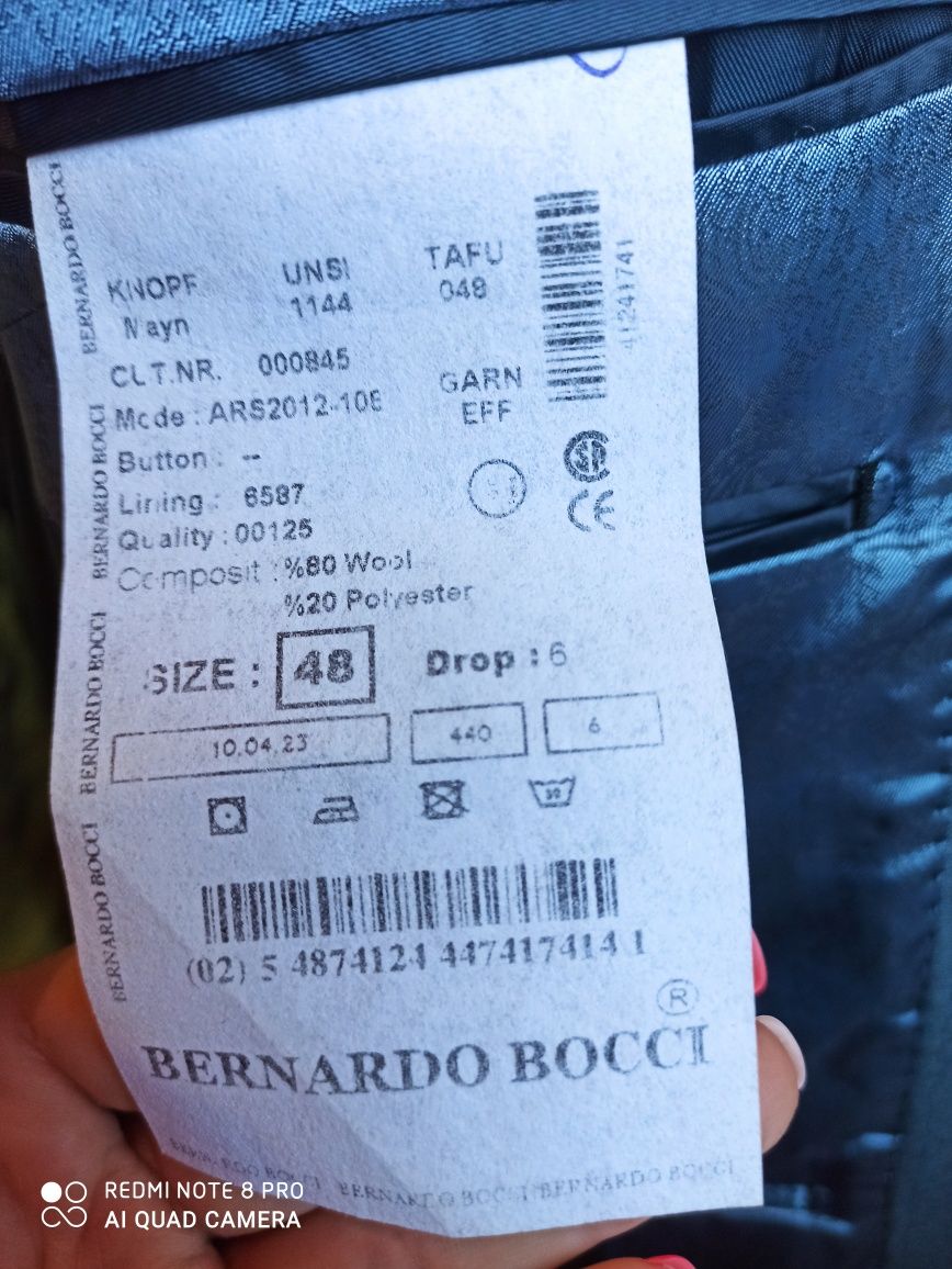 Костюм мужской чоловічий піджак штани для bernardo bocci