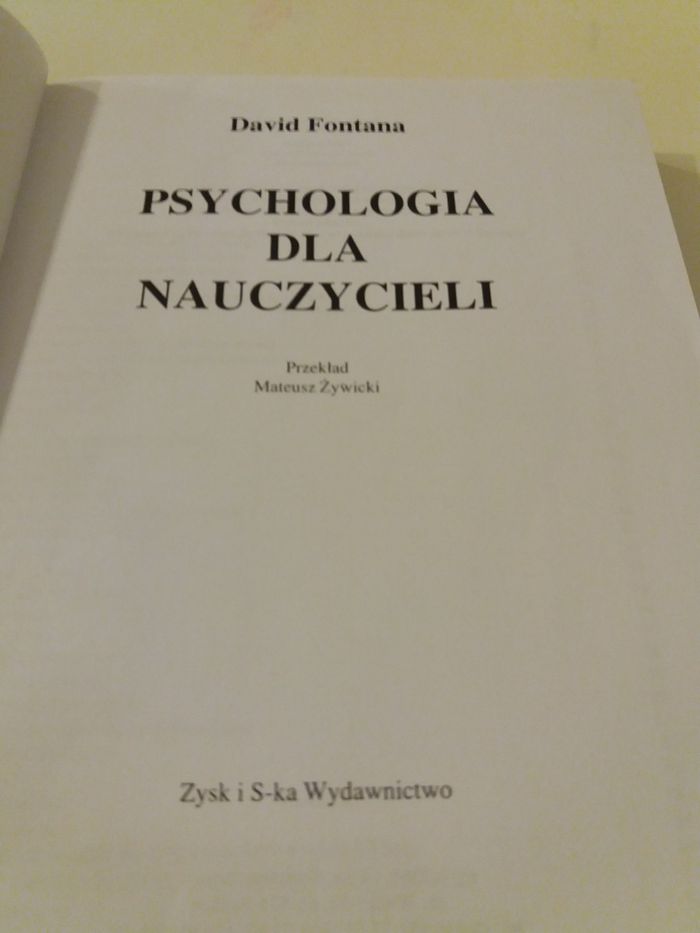 Psychologia dla nauczycieli David Fontana