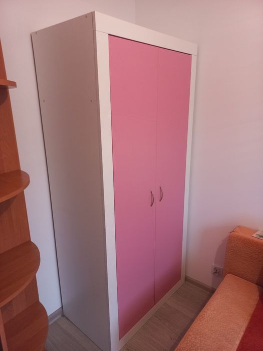 Szafa do pokoju różowa 90x190x52 cm