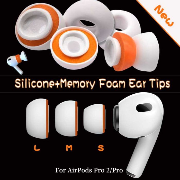 Пенные силиконовые амбушюры TWS Apple AirPods Pro Pro 2 MQD83 4 2 3
