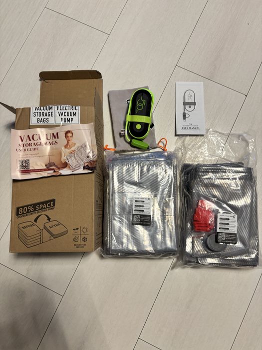 Zestaw próżniowych workow do ubrań