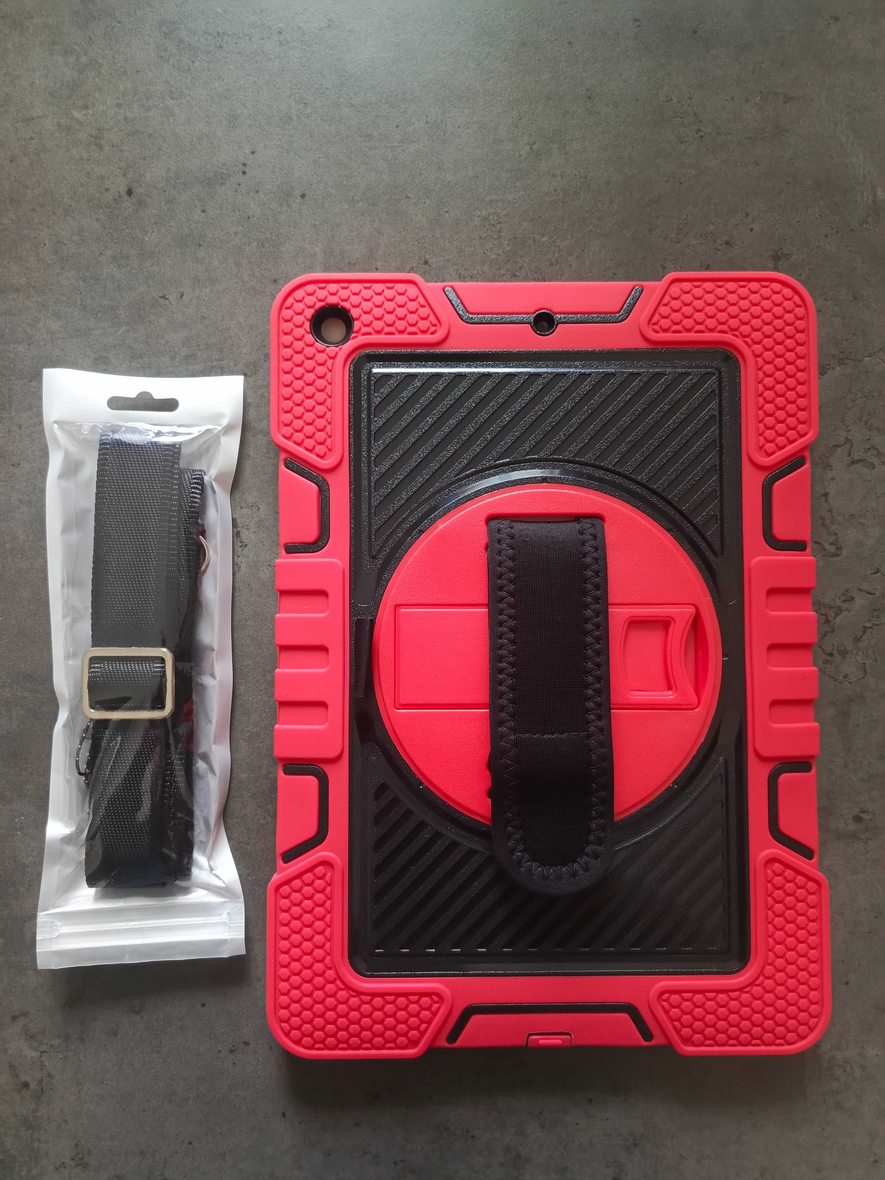 Etui Case do iPada 10,2" 9/8/7 gen Czerwono-Czarna z podpórką