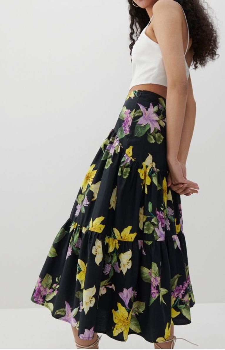 Reserved spódnica  midi w kwiaty