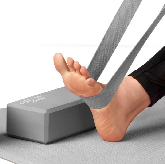 Kostka do jogi 4FIZJO blok - klocek do ćwiczeń cegła FITNESS SZARA !!!