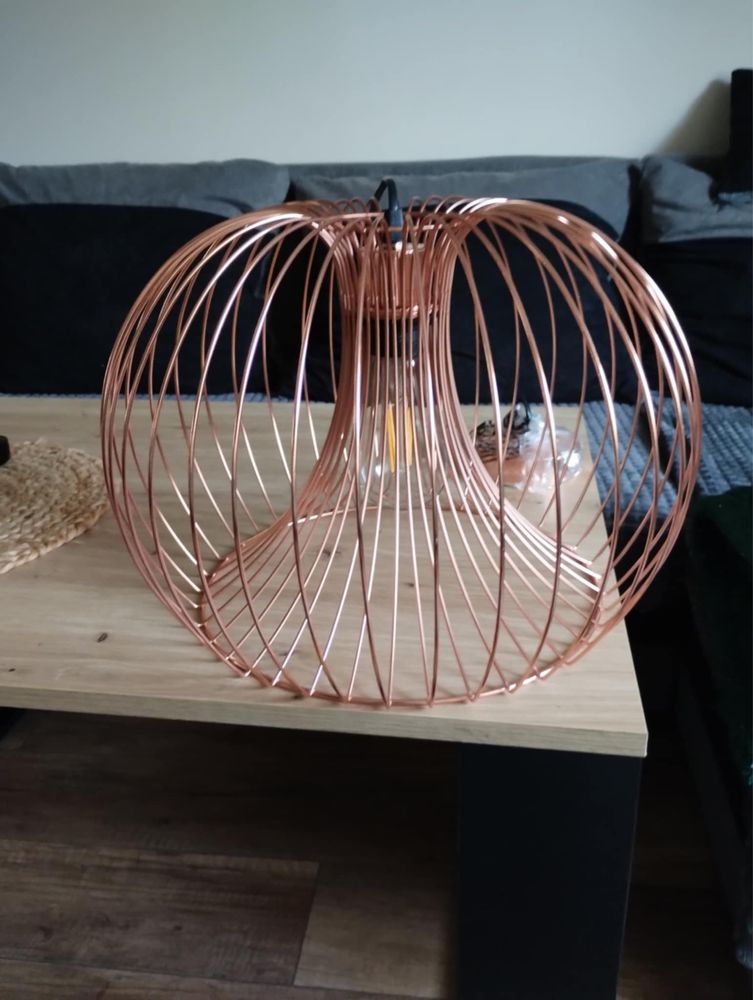 Lampa wisząca miedziana