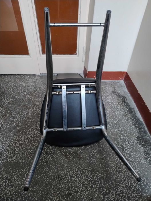 SUPER CENA TANIEJ! Krzesło tapicerowane ekoskórą metalow nogi stabilne
