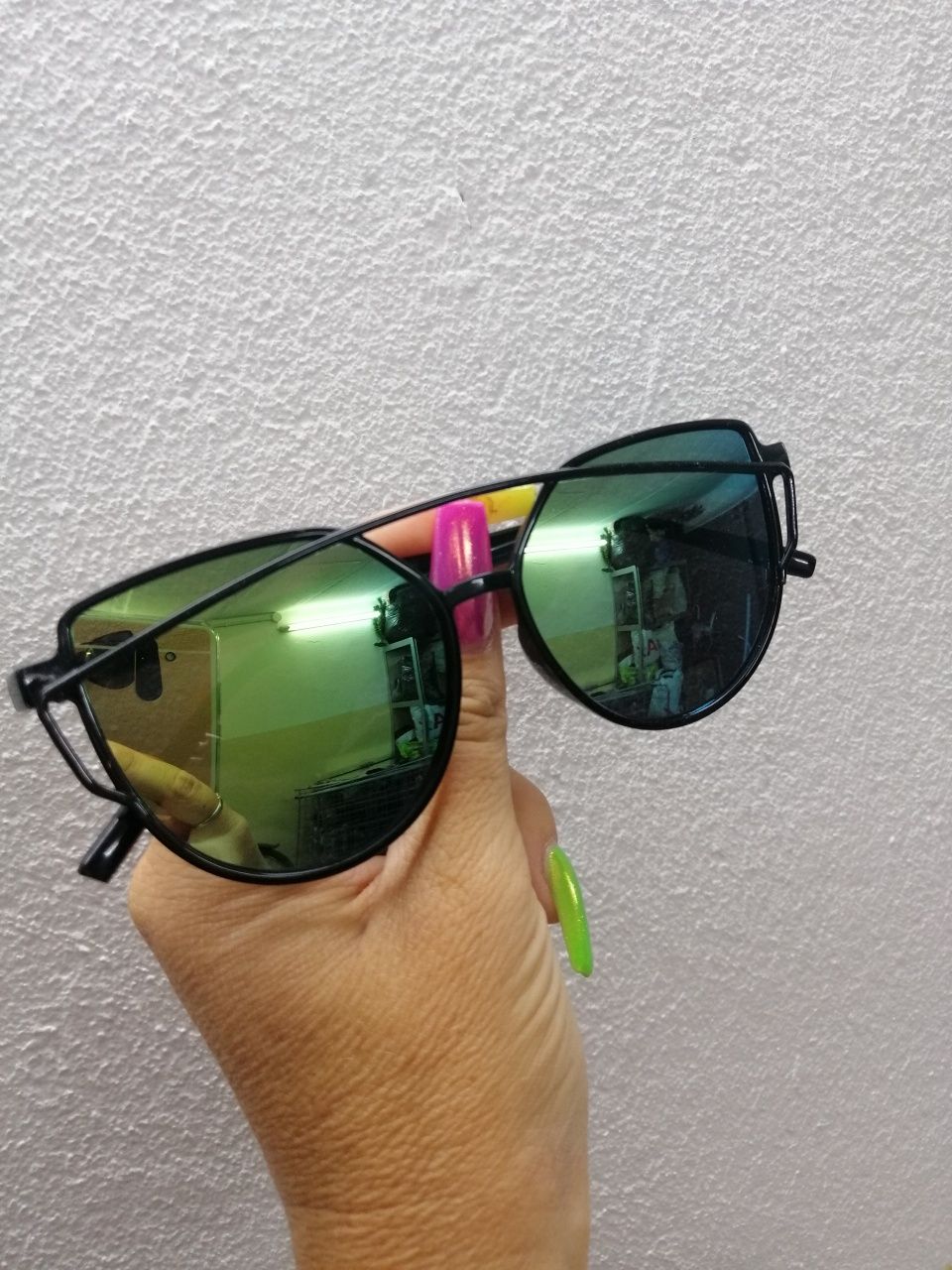 Nowe okulary przeciwsłoneczne zielone lustrzanki