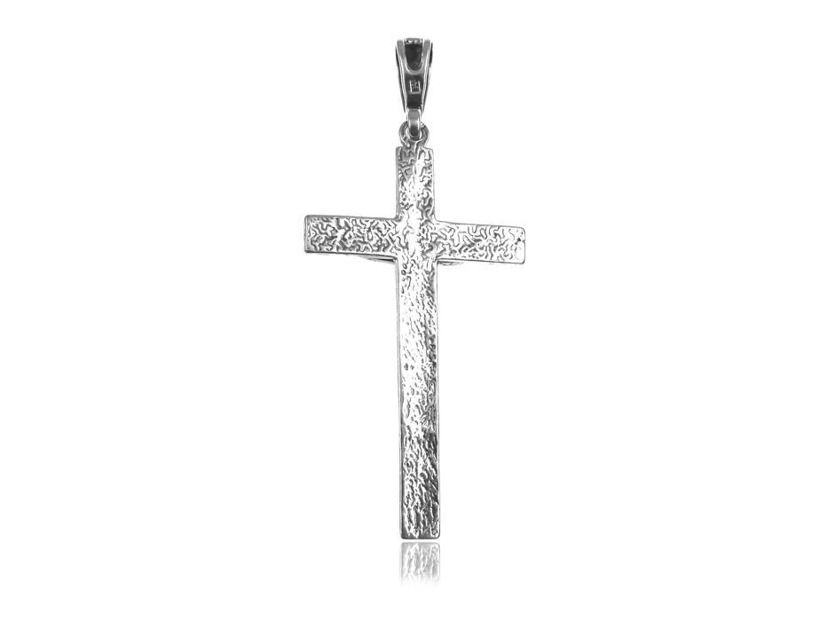 Duży Oksydowany Srebrny Krzyż Wizerunek Chrystusa Pt_K1000