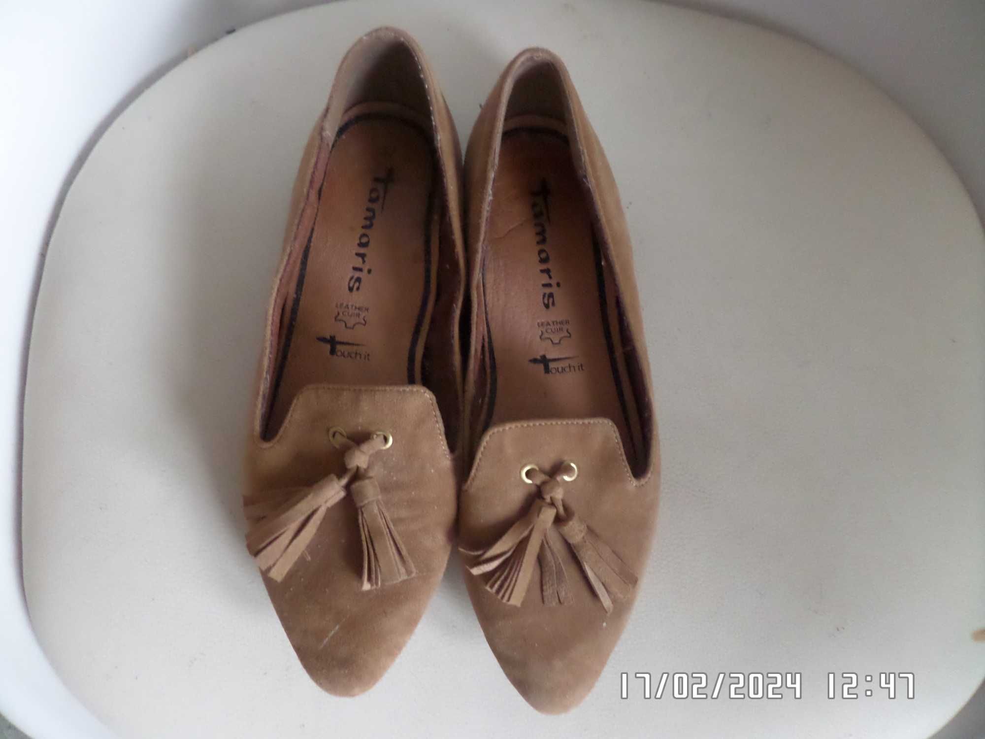 Tamaris .Dwie pary butów Tamaris czarne botki skóra baleriny  36