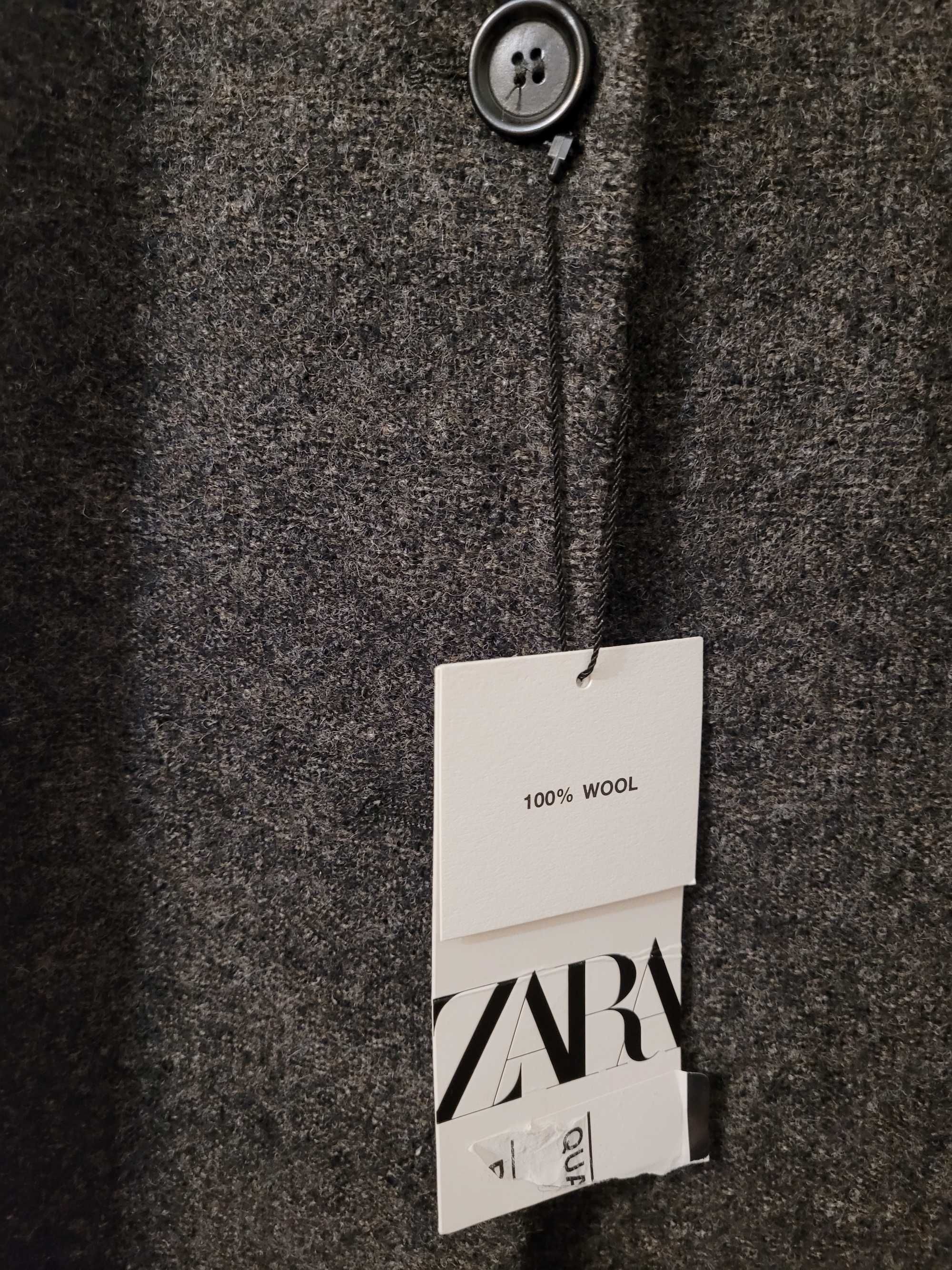 Długi plaszcz Zara 100% Wełna
