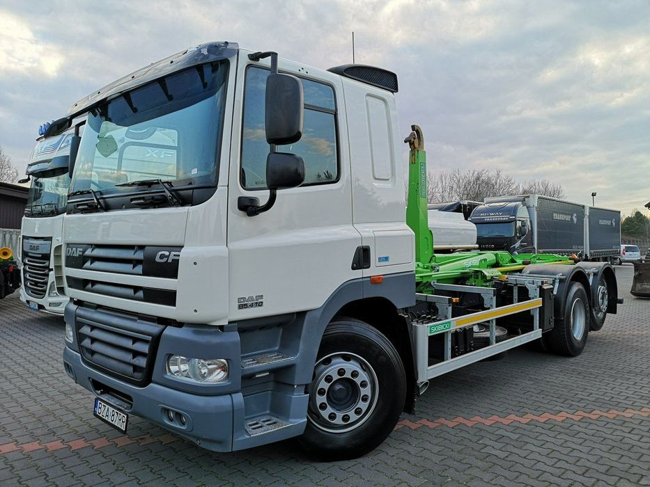 DAF CF 85.410 ATE Hakowiec 6x2 Skibicki 250Tys.Km.! Jak z Fabryki!  Rolka! Na Duże Kontenery! Manual! Blokada Mostu! Oryginalny Hak!