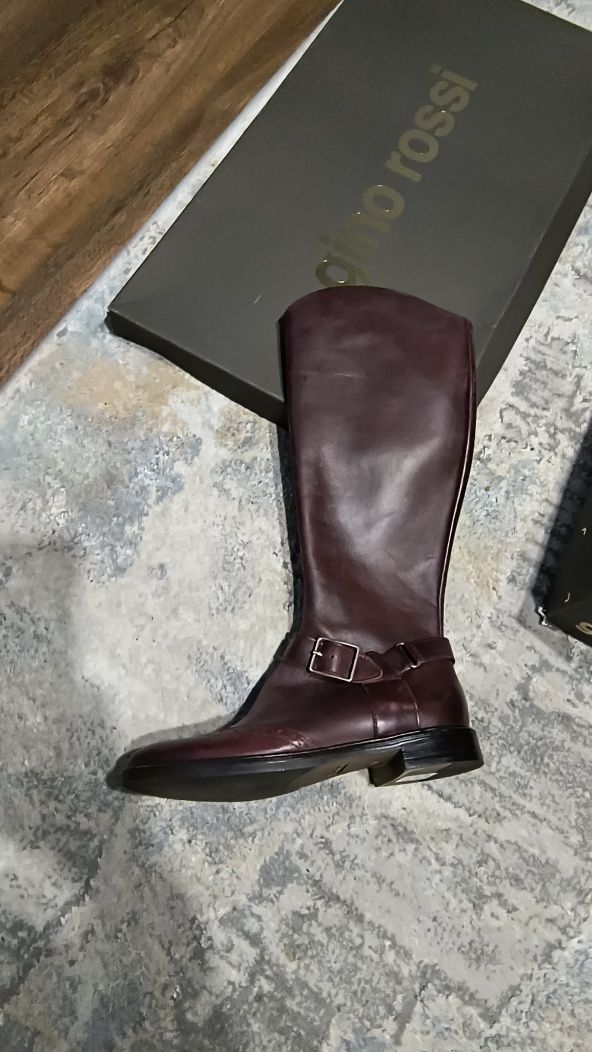 Bordowe kozaki Gino Rossi