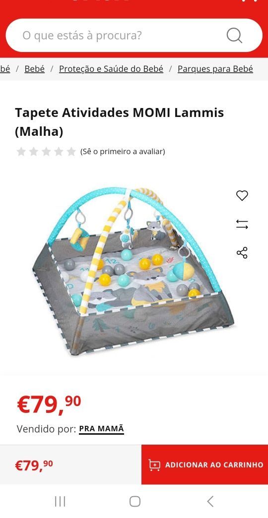 Tapete de atividades para bebé Momi