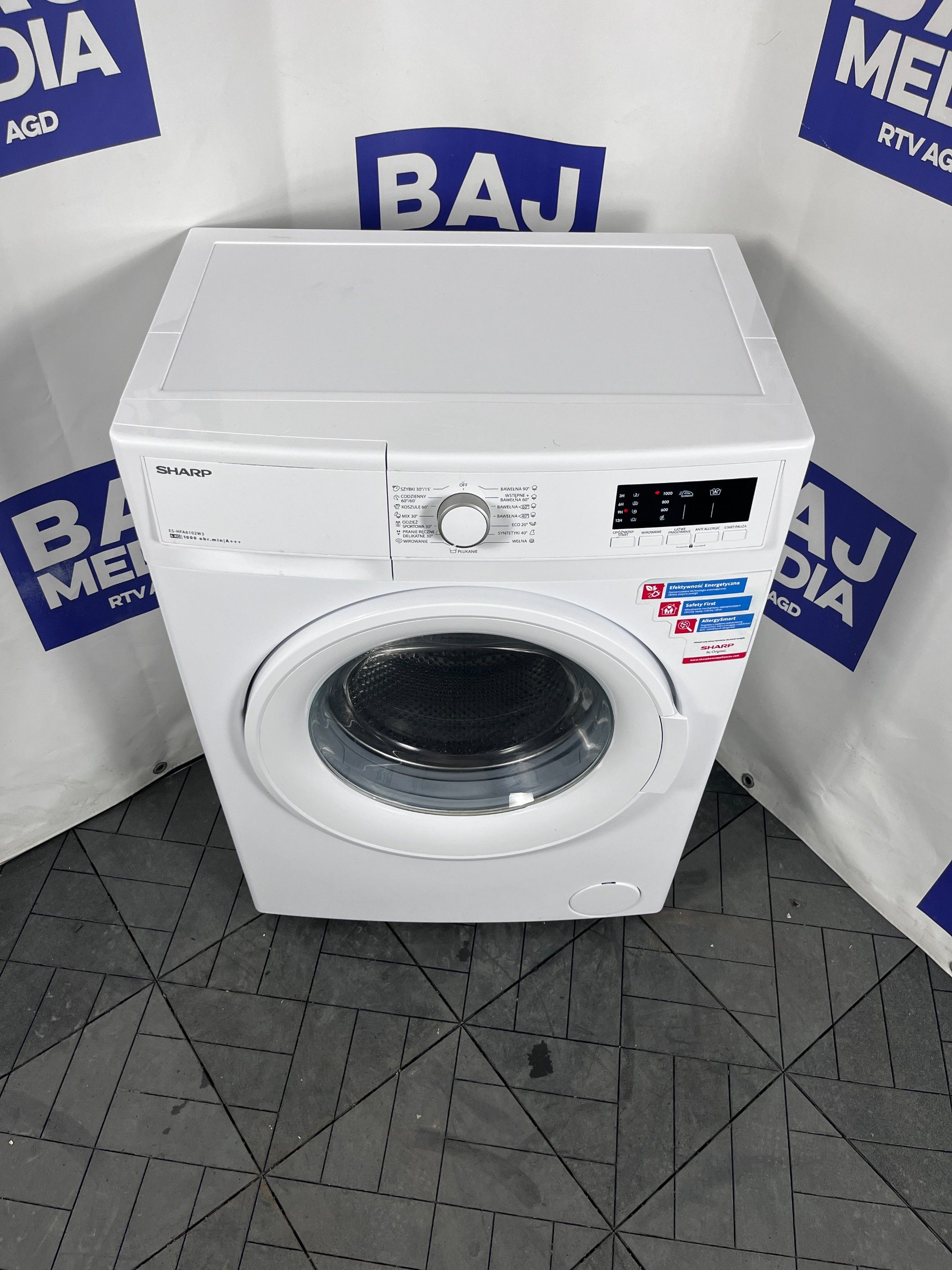 Pralka Sharp Slim 44Cm Jak Nowa 6Kg/1000/A+++/Dostawa/90Dnigwarancja