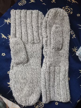 Rękawiczki zimowe szare ciepłe jednopalcowe