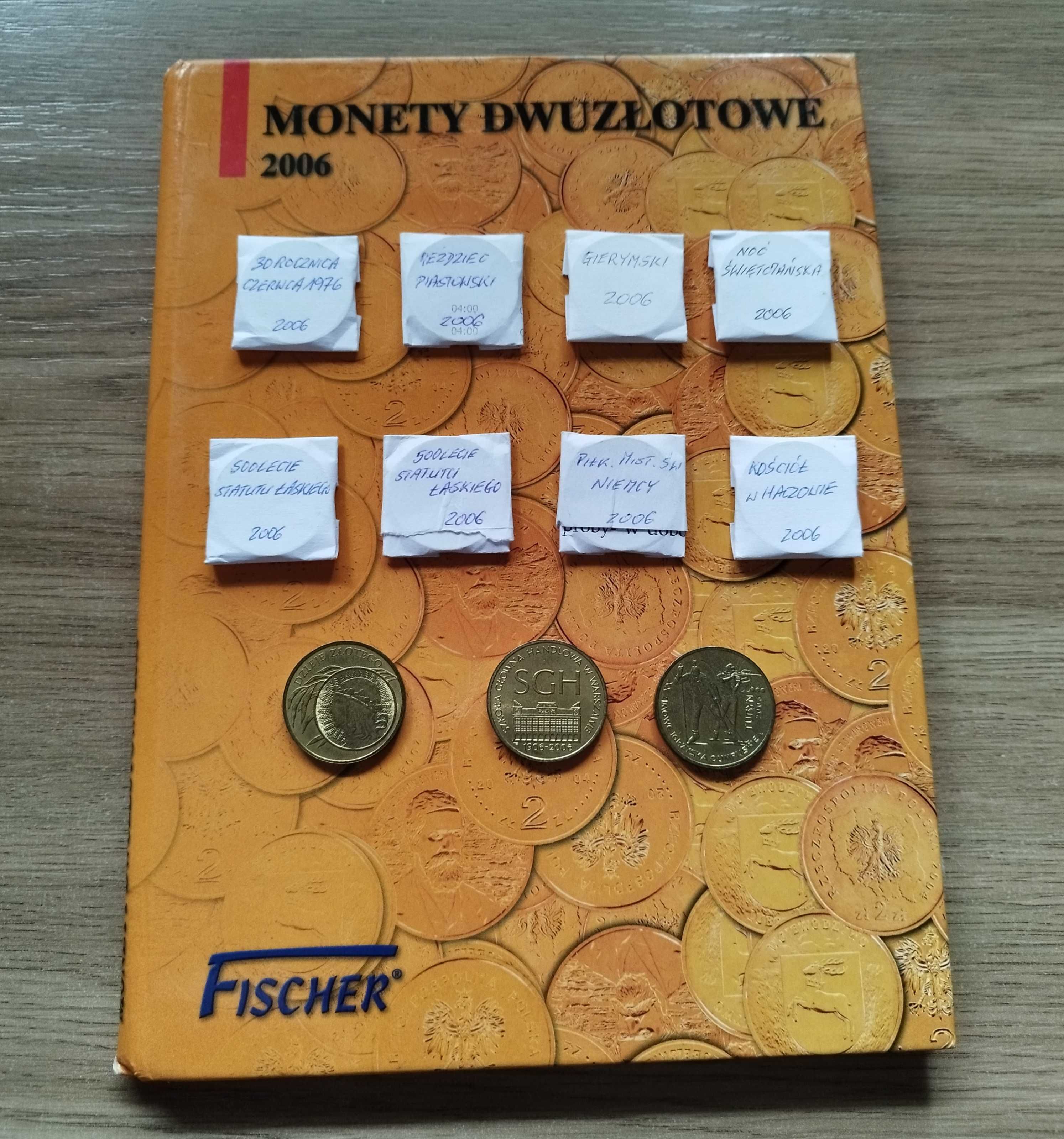 Album na monety 2 zł Fischera nowy + 11 monet. Super zestaw