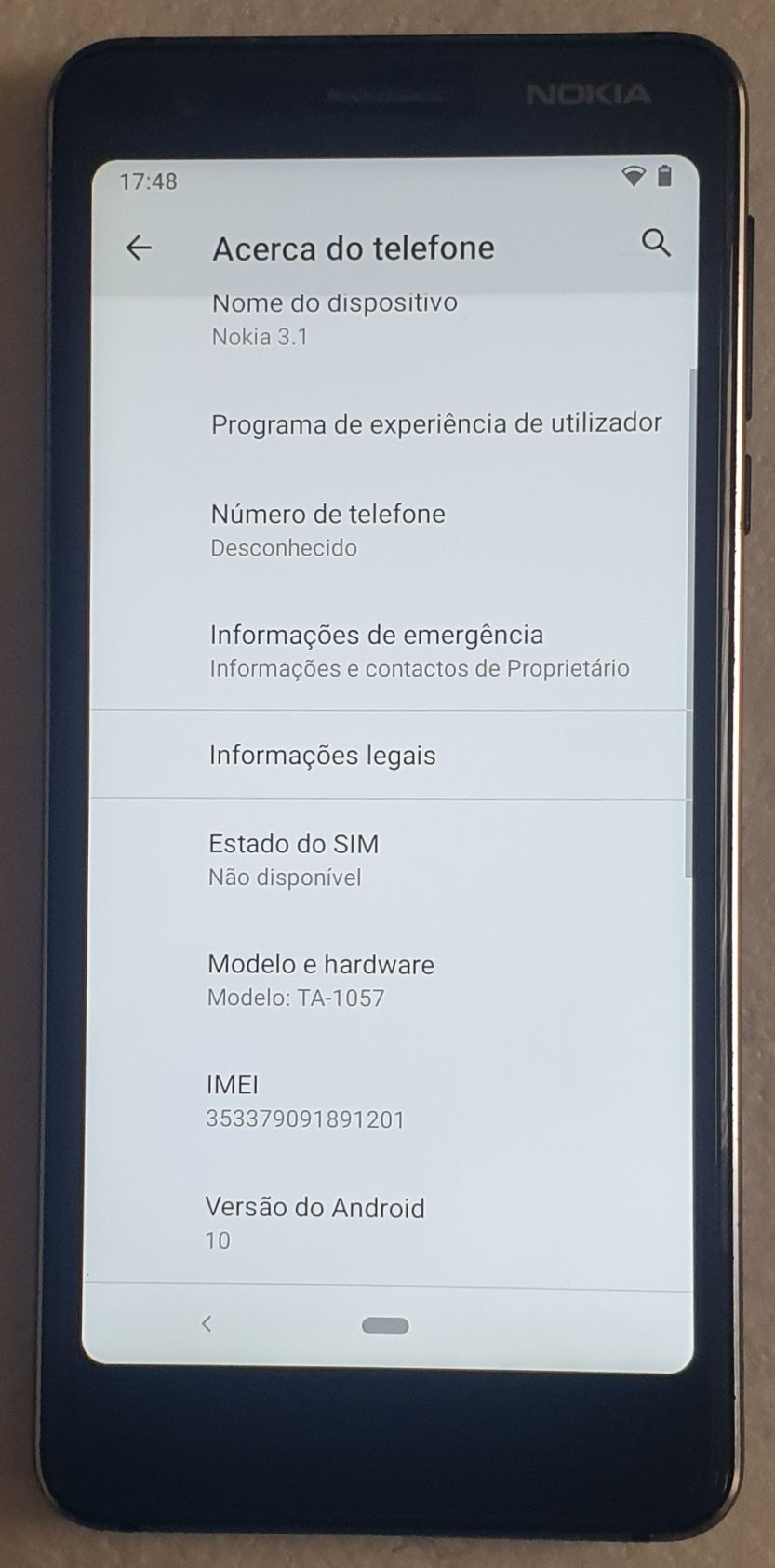 Telemóvel Smartfone android Nokia 3.1
