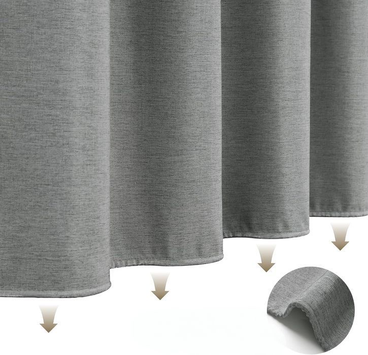 Zasłona Prysznicowa 180x180 cm z 12 Przelotkami Luksusowa Szara