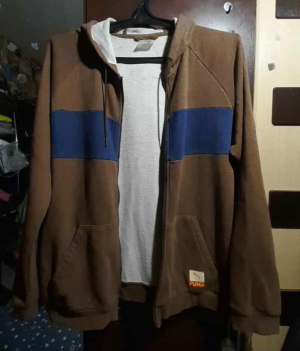 PUMA мужская зип толстовка с капюшоном, худи кенгуру.