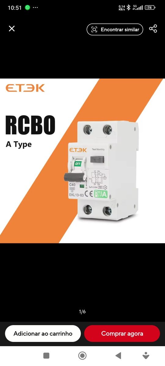Disjuntor Rcbo tipo A