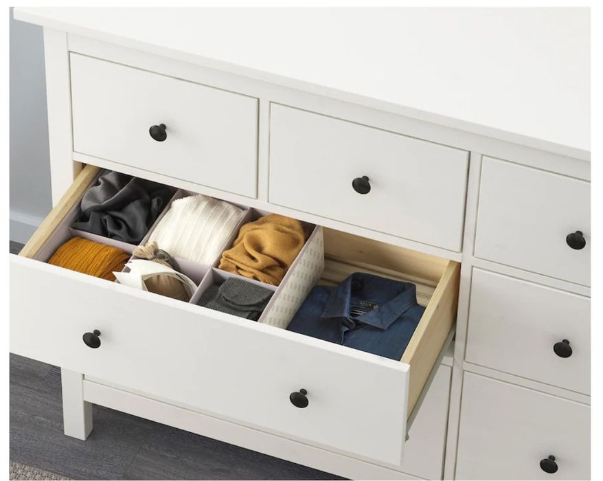 HEMNES Cómoda c/8 gavetas, velatura branca, 160x96 cm