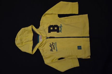 Śliczna żółta bluza z kapturem MINOTI rozmiar 86/92 STAN IDEALNY!