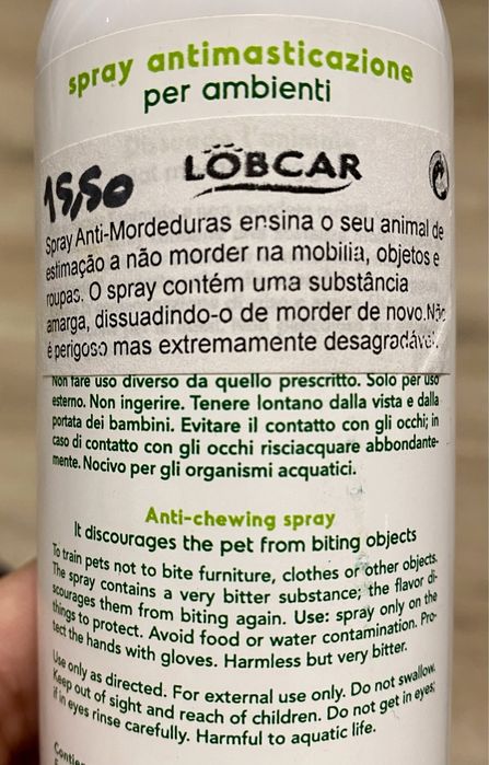 Spray anti-mordeduras caes