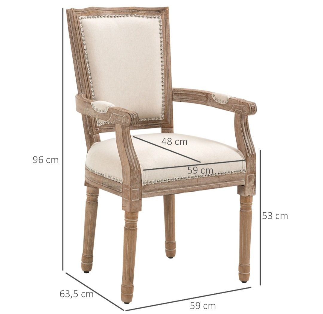 Krzesło w kolorze kremowym do sypialni/toaletki