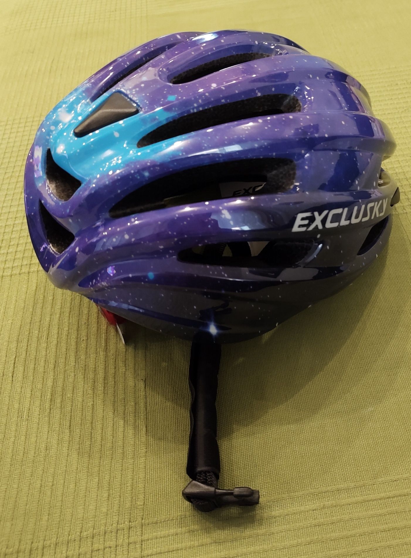 Nowy kask EXCLUSKY rozmiar S 50-57 cm granatowy LED