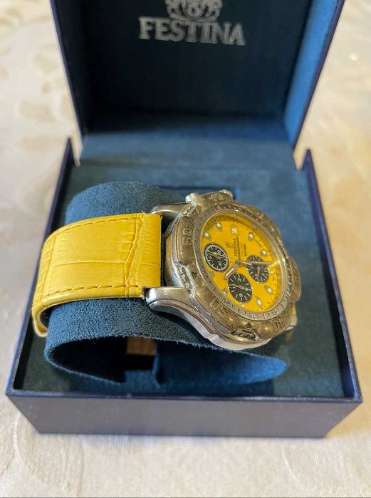 Relógio FESTINA | Yellow Sun | Bracelete Nova Pele | C/ Caixa Original