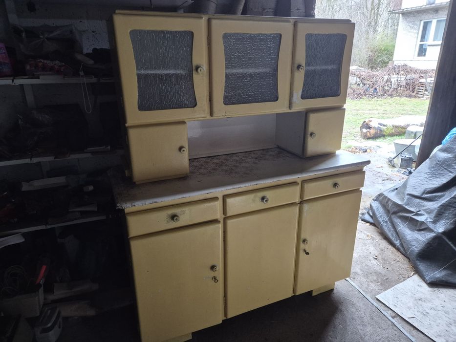 Stary kredens wiejska chata prl design kompletny