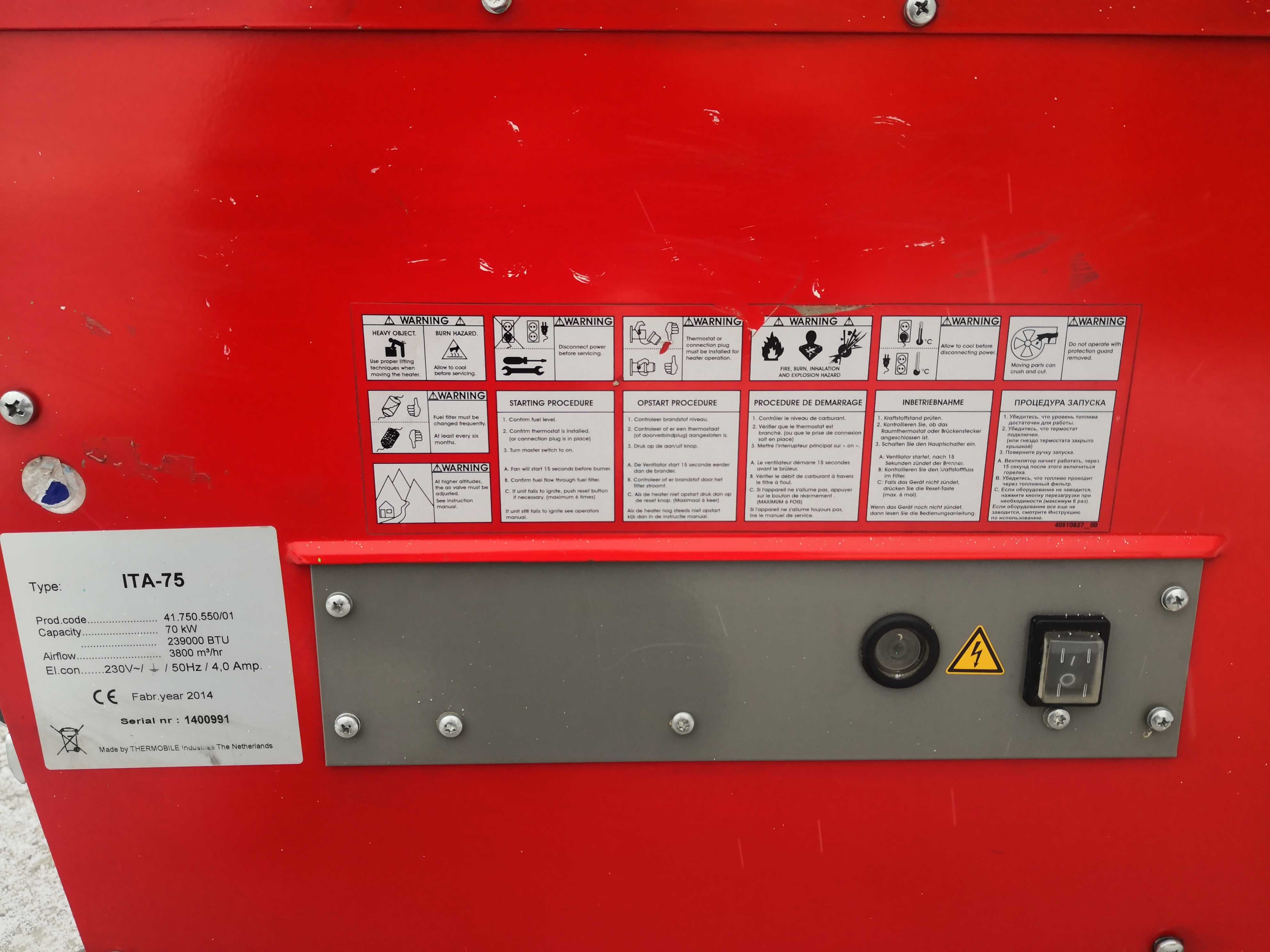 Nagrzewnica olejowa Thermobile 70KW ITA-75 gwarancja!!! 3980zł netto