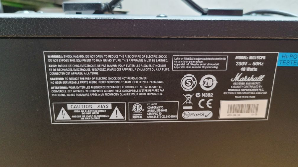 Wzmacniacz gitarowy Marshall MG15CFR 40 Wat