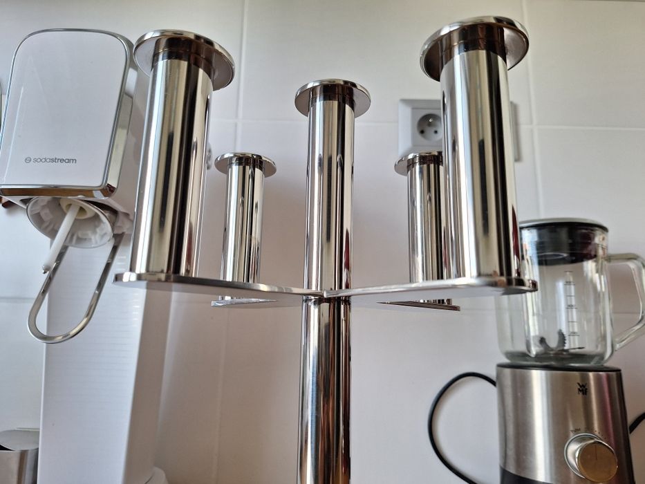 Duży świecznik stołowy AUERHAHN/WMF polerowana stal nierdzewna inox