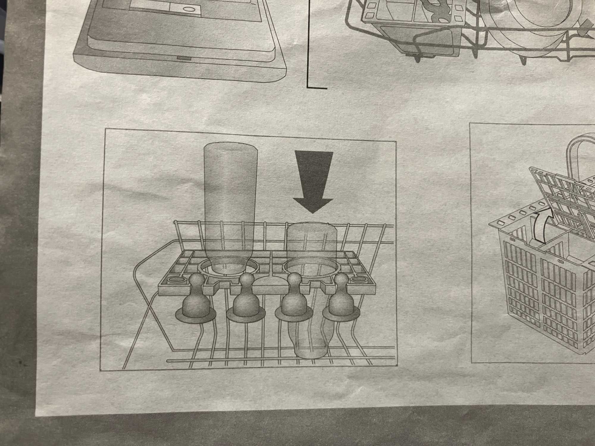 Wieszaki na smoczki i butelki dla niemowląt do zmywarki Indesit