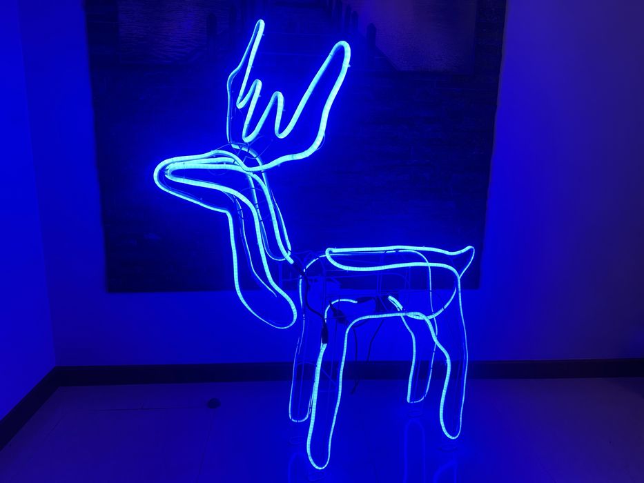 Renifer led neonowy XXL rusza głową nowy świąteczny 120cm duży efekt