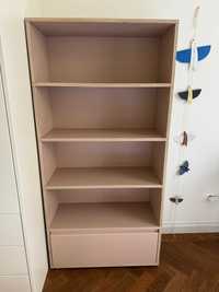 Regał TYLKO 4 półki i szuflada - dusty pink / róż