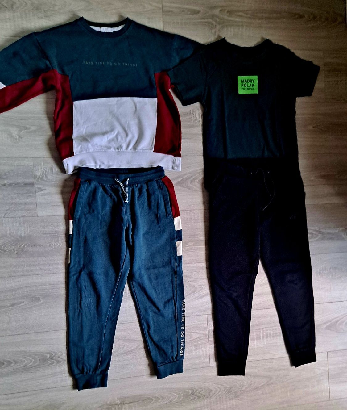 Dres chłopcy Coccodrillo + spodnie 4F i koszulka r. 140