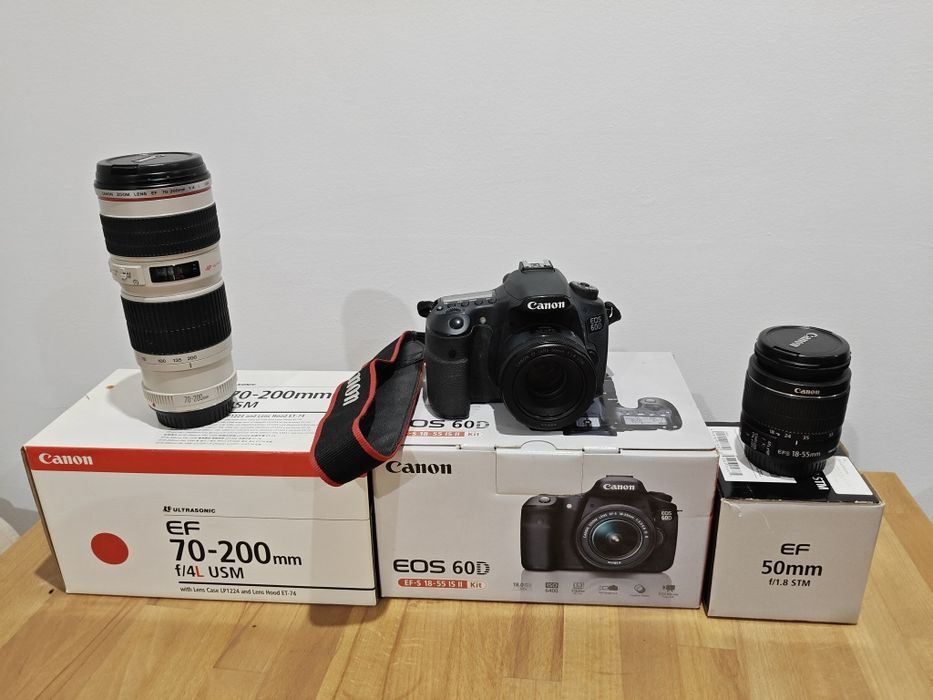 Canon eos 60d+EFS 18-55 IS II +obiektyw Canon 50mm f/1.8 STM