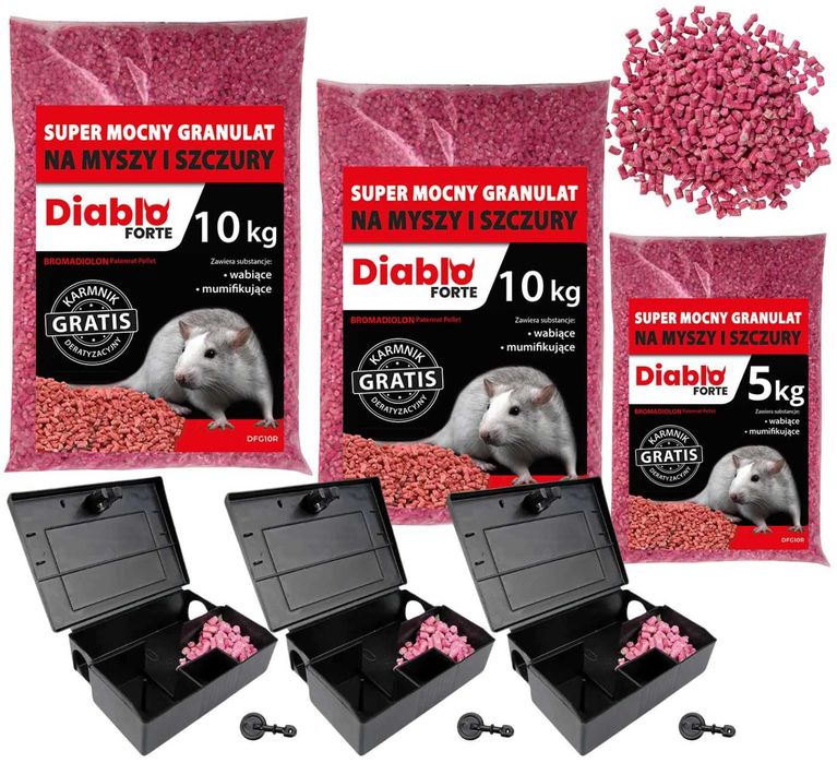 DIABLO FORTE mocna granulat trutka na MYSZY SZCZURY GRYZONIE silna