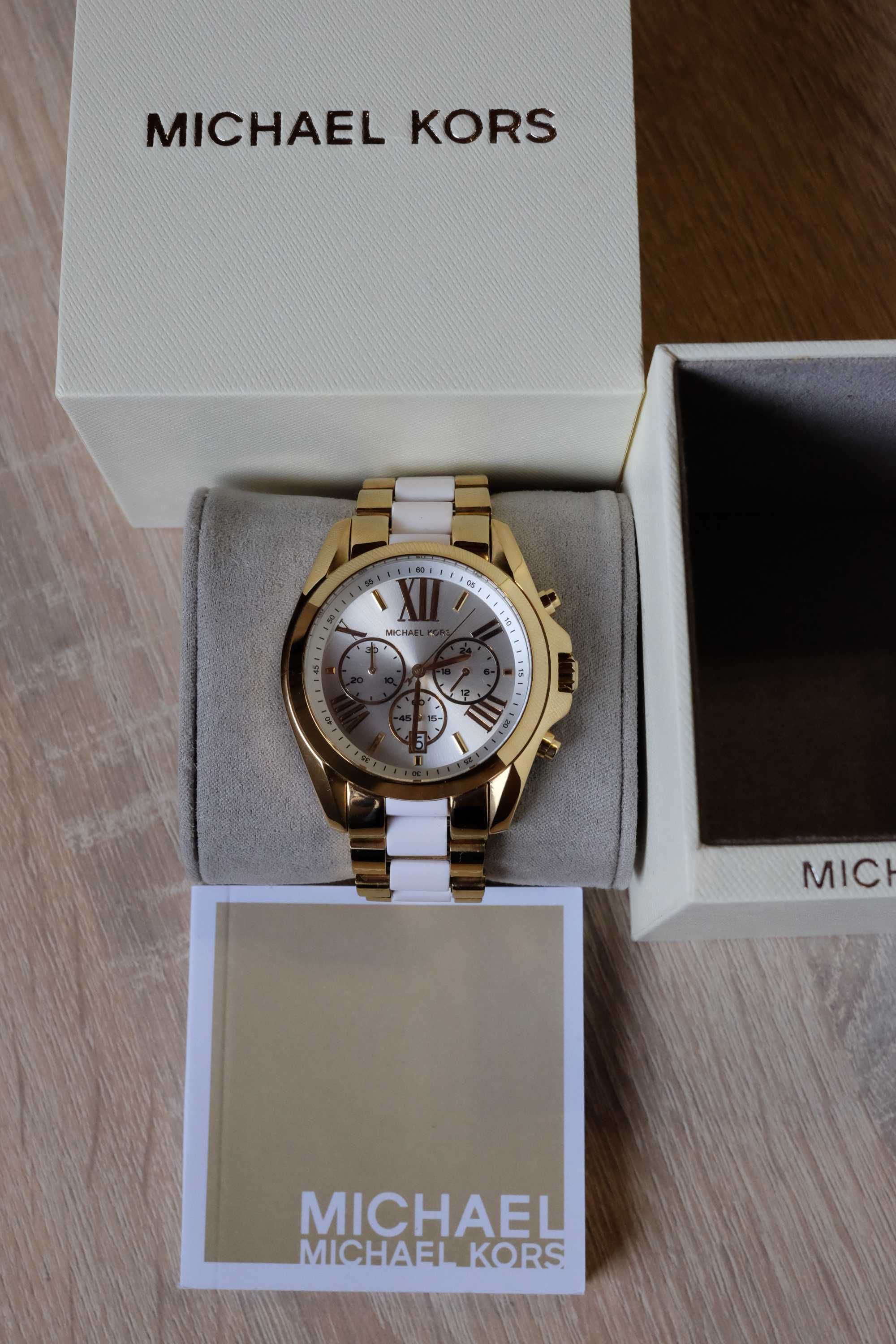 Zegarek damski Michael Kors MK5743 Bradshaw biało złoty stan bdb
