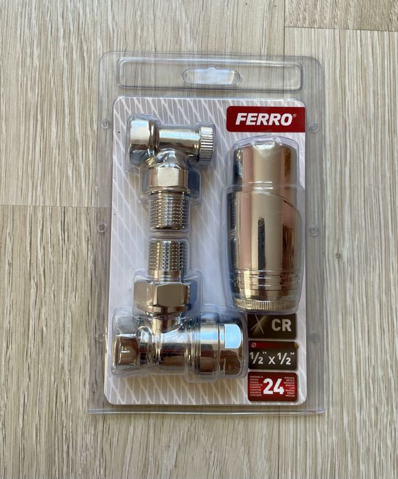 Zestaw termostatyczny kątowy 1/2” Ferro nowy