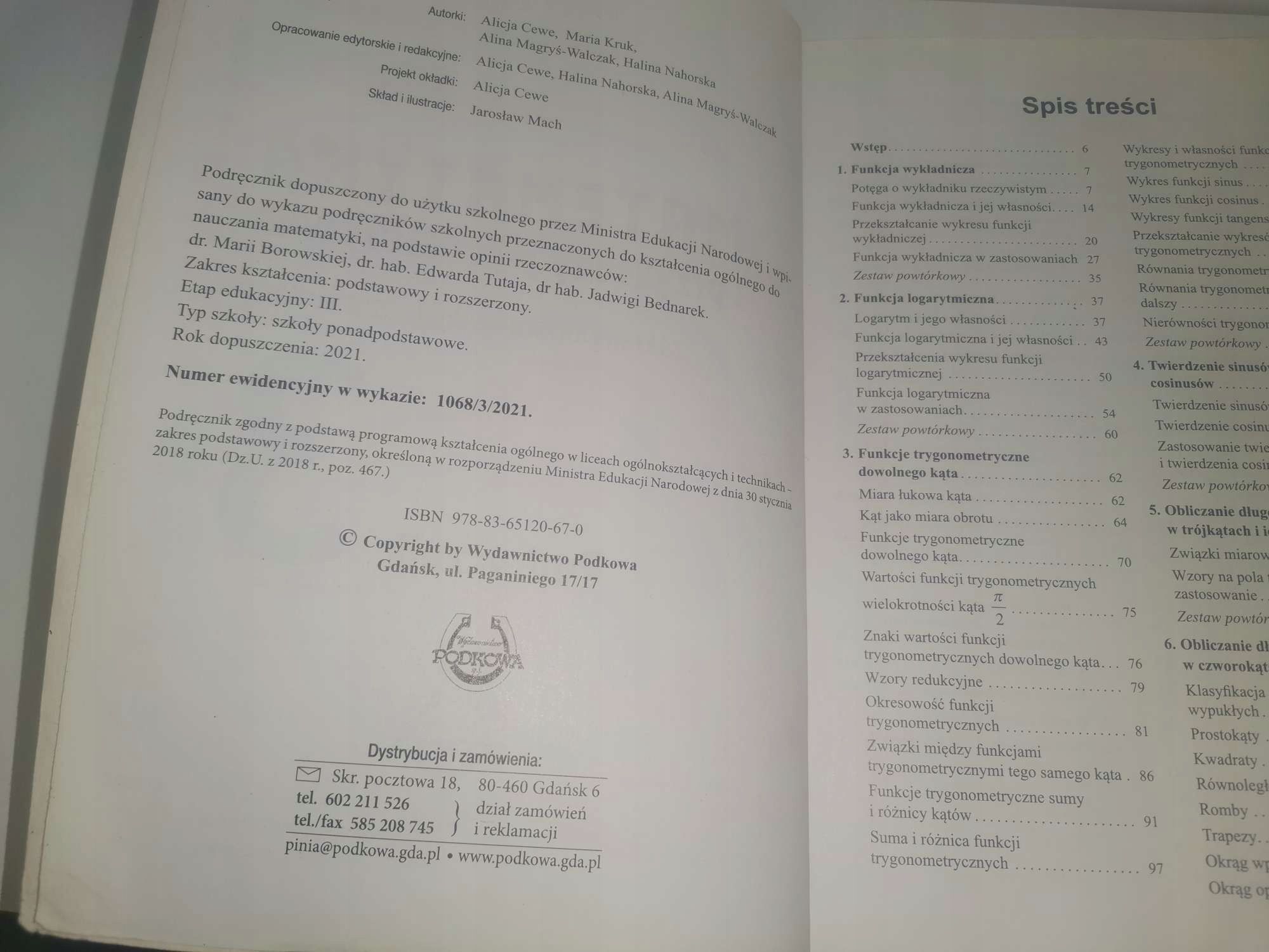 Matematyka i przykłady jej zastosowań Podręcznik 3 ZPiR Podkowa Cewe
