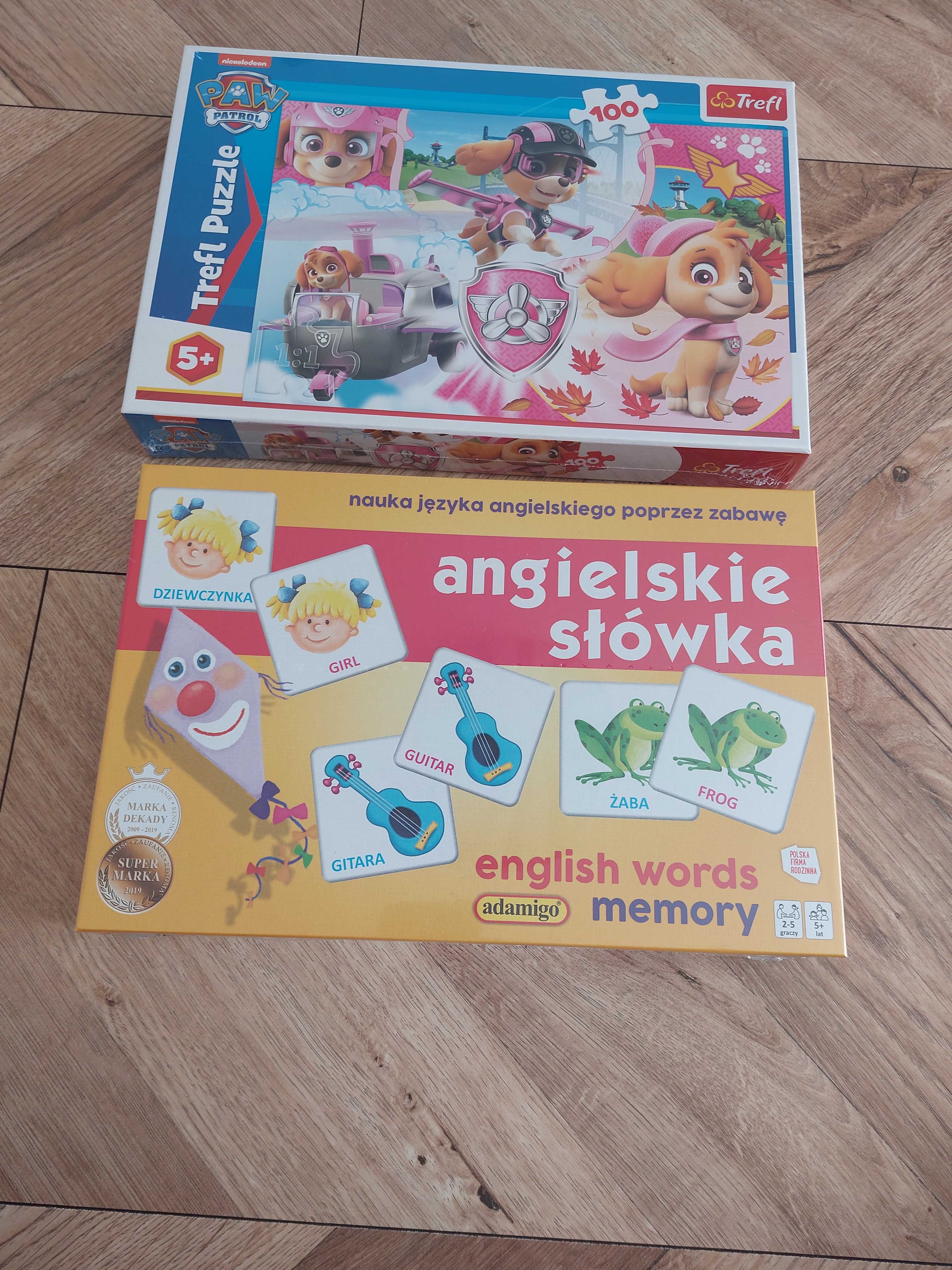 Nowy zestaw puzzli z Psim Patrolem i memory do nauki j. angielskiego