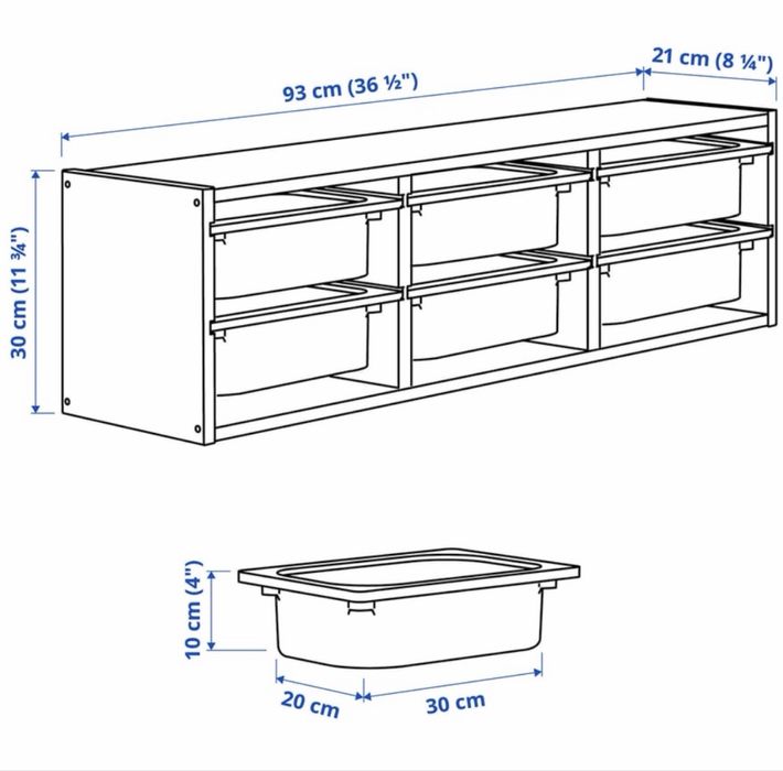Ikea Trofast szafka półka sosnowa ścienna