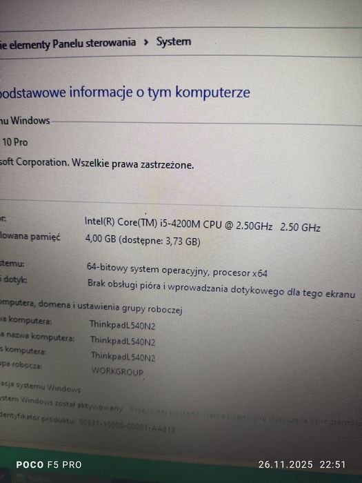Lenovo ThinkPad L540 i5 2.50GHz