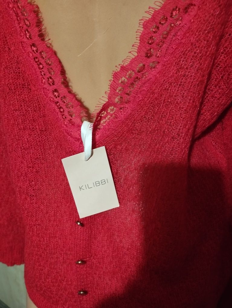 Kilibbi - piękna bluzeczka w czerwieni, delikatna, zwiewna, eteryczna,