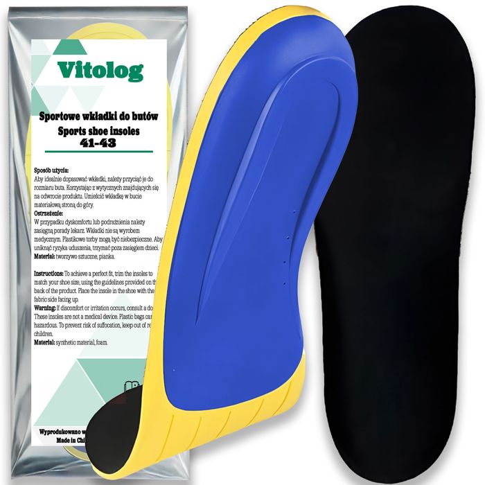 Wkładki do Butów Ortopedyczne Supinujące na Płaskostopie 41/43