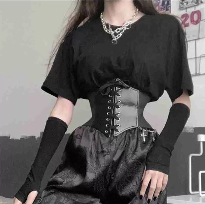 Широкий пояс корсет на шнуровке липучке резинке ремень