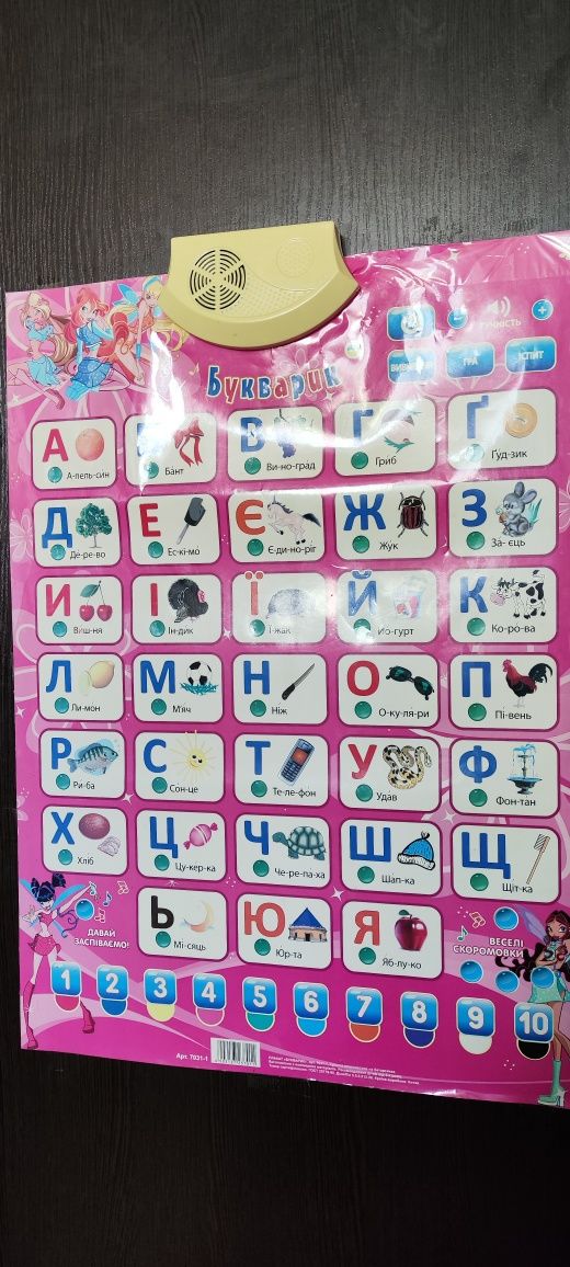Букварик - плакат українською мовою для дівчинки